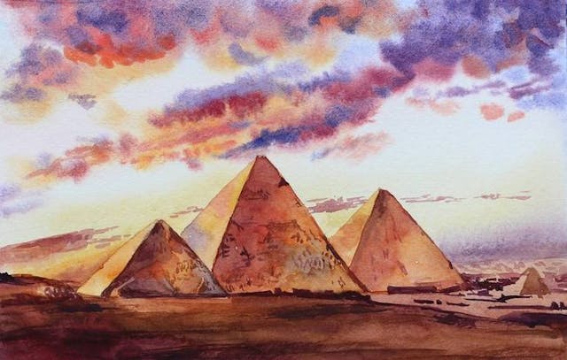 image of Oil Paining of Pyramid